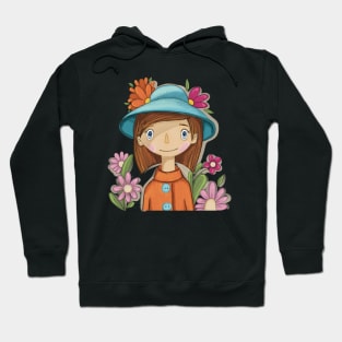 Lady in  Hat with Flowers Hoodie